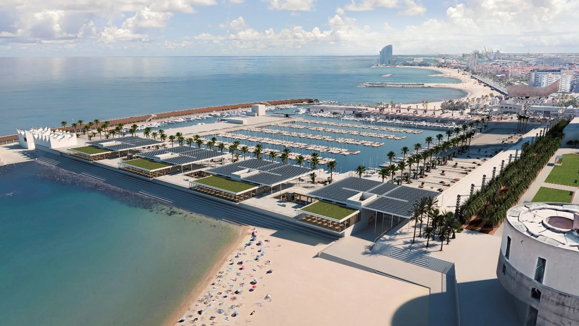 Recreación del futuro Port Olímpic de Barcelona.