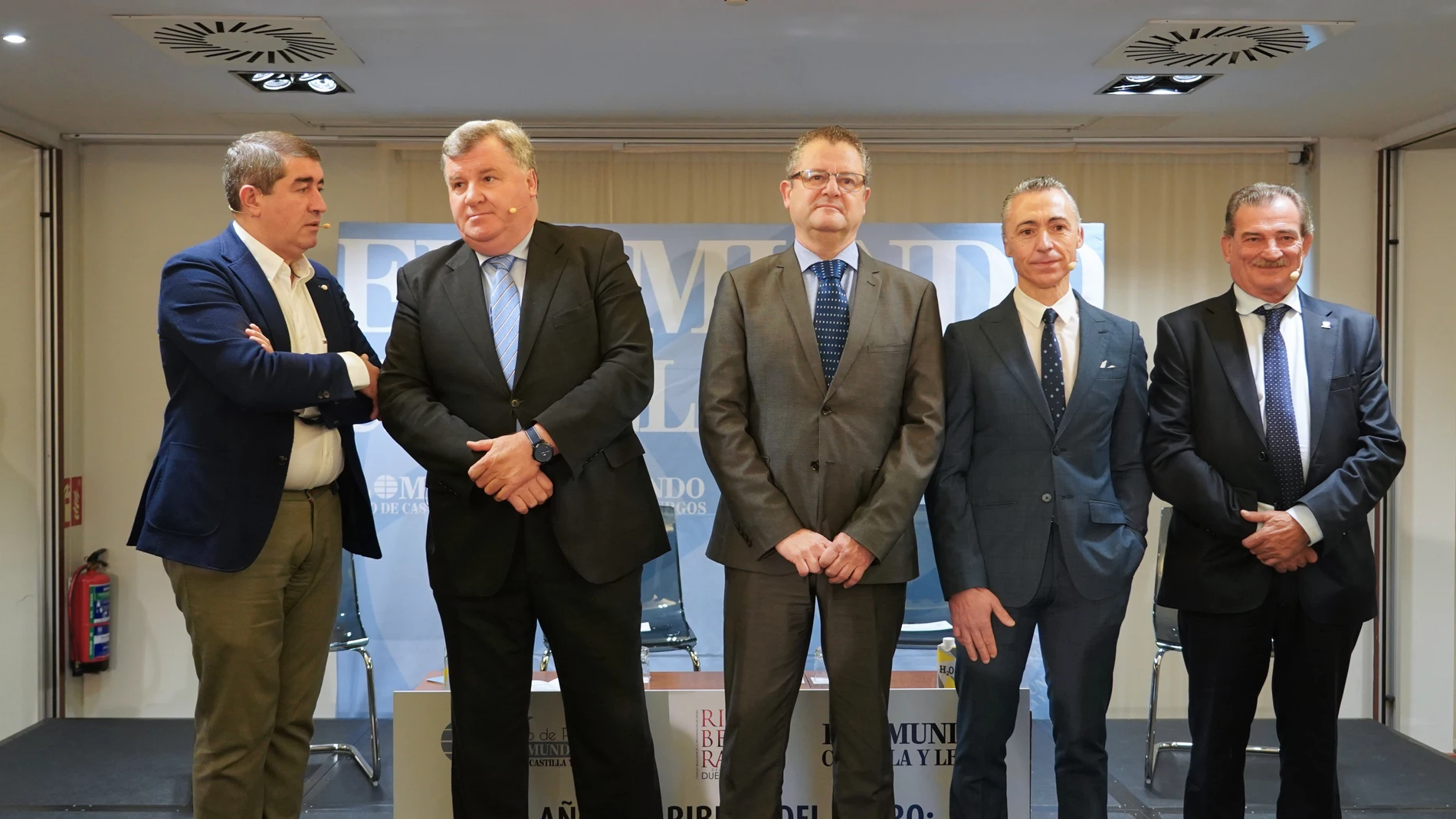 Pablo Lago, Enrique Pascual, Gerardo Dueñas, Miguel Ángel Gabuyo y Pablo Martín antes de llevar a cabo la jornada