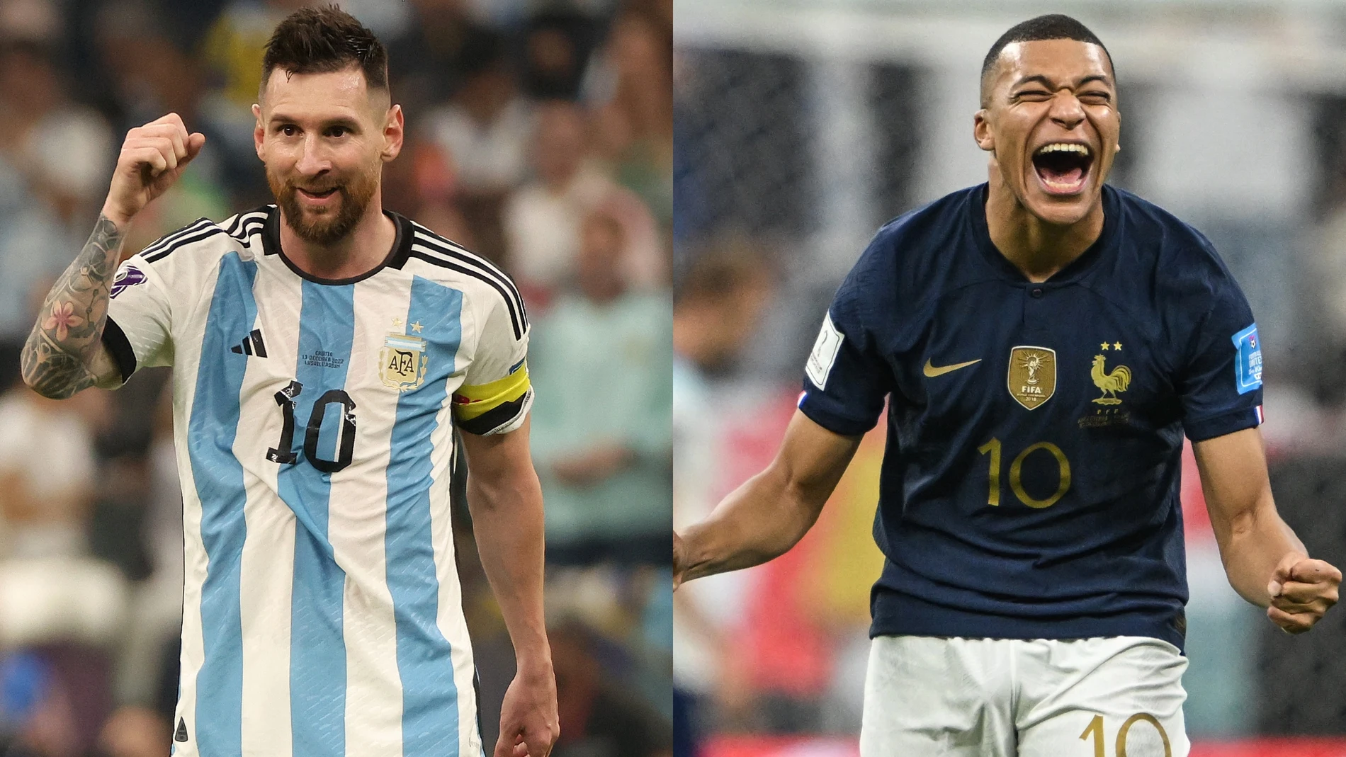 Leo Messi (Argentina) y Kylian Mbappé (Francia), protagonistas de la final del Mundial de Qatar 2022