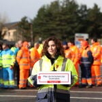 La presidenta de la Comunidad de Madrid, Isabel Díaz Ayuso, interviene durante el dispositivo del Plan de Inclemencias Invernales 2022-2023, en Puerto de los Cotos