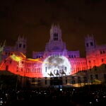 Proyección de Navidad en el Ayuntamiento de Madrid