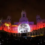 Proyección de Navidad en el Ayuntamiento de Madrid