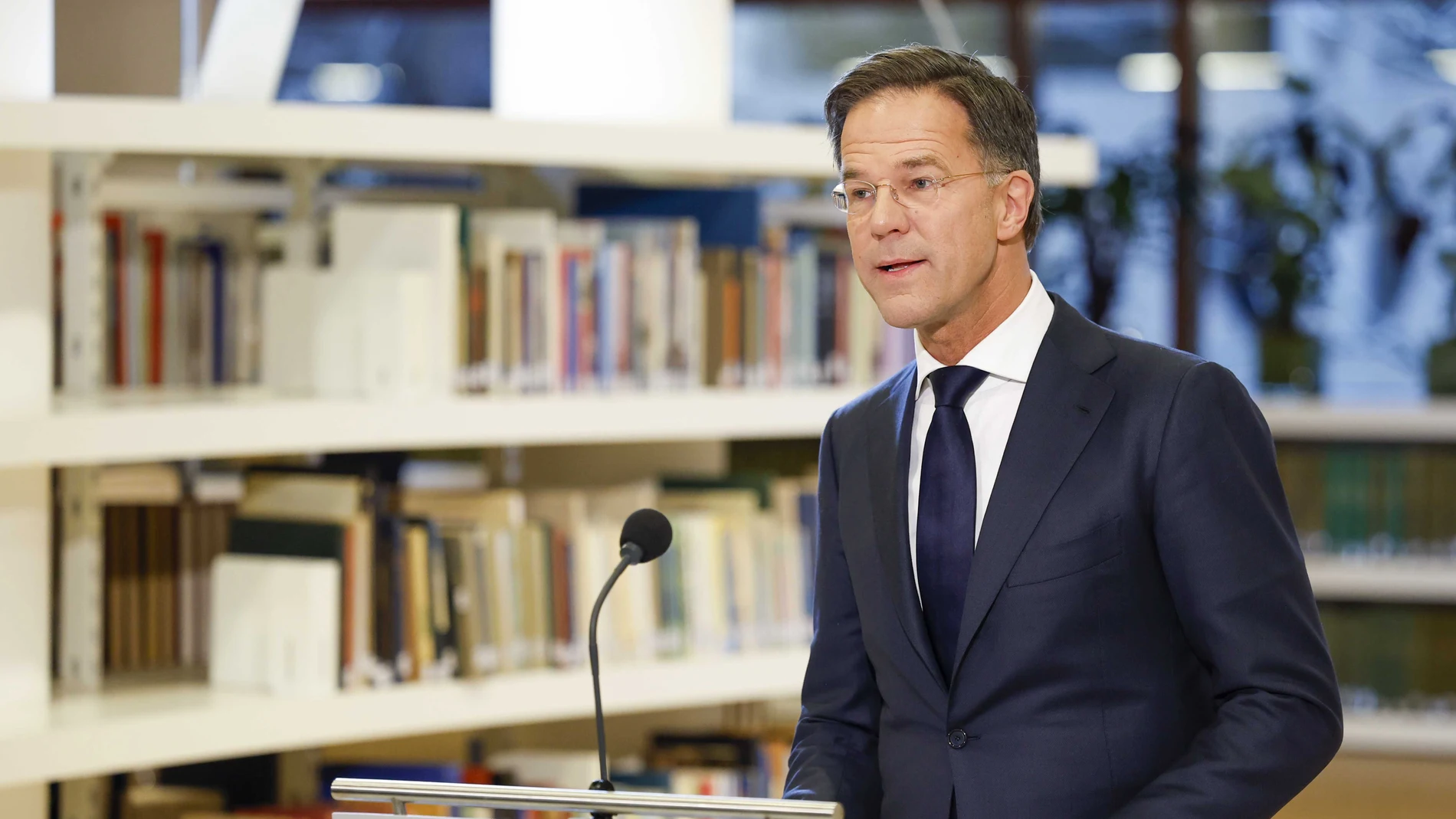 El primer ministro holandés, Mark Rutte, durante su discurso