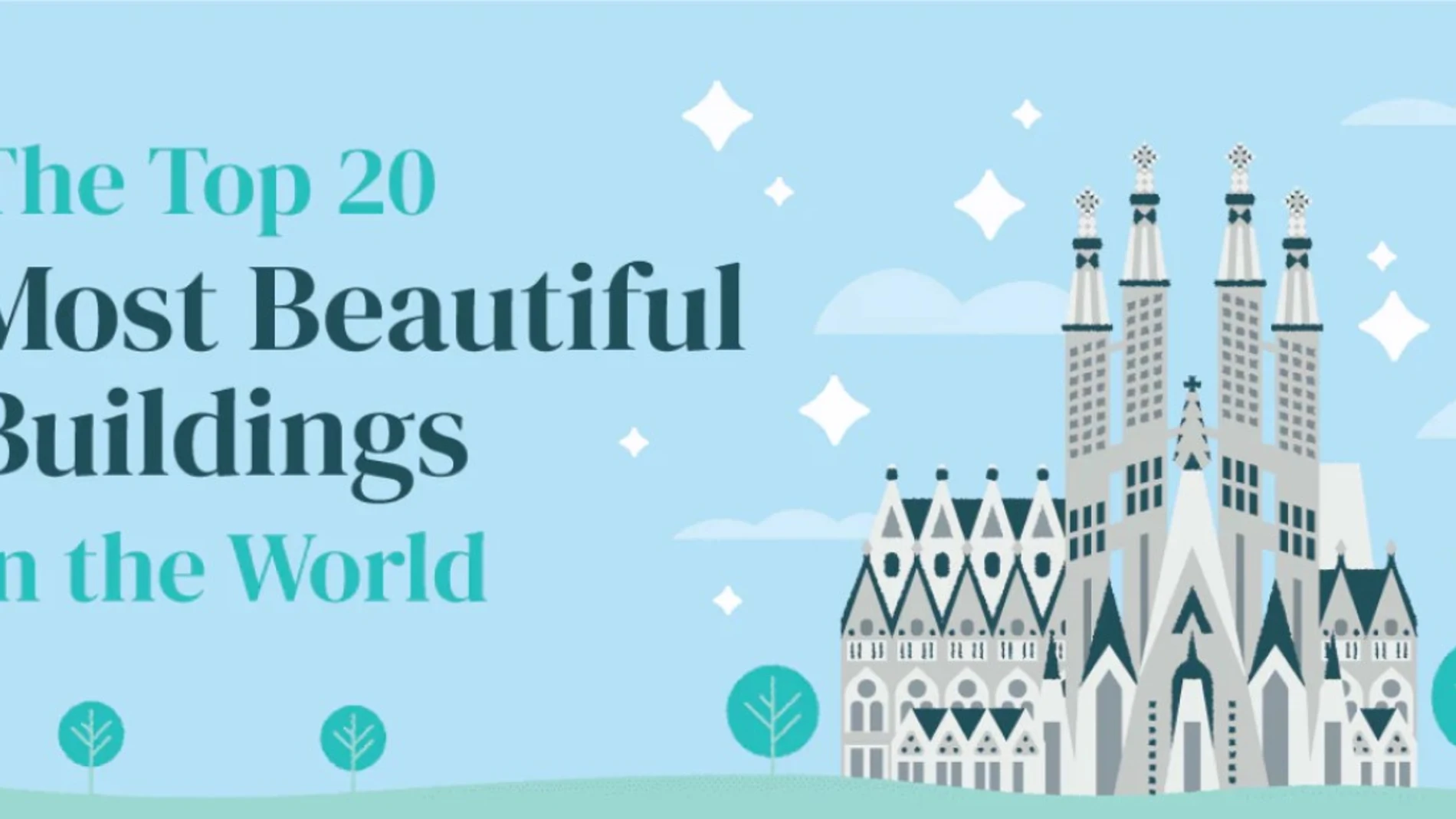 Cartel de los 20 edificios más bonitos del mundo. Fuente: Angi