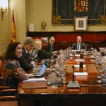 Los vocales del CGPJ, hoy, en la reunión del Pleno extraordinario convocado para intentar renovar el Tribunal Constitucional