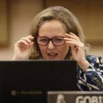 Comparecencia de Nadia Calviño en el Congreso de los Diputados.