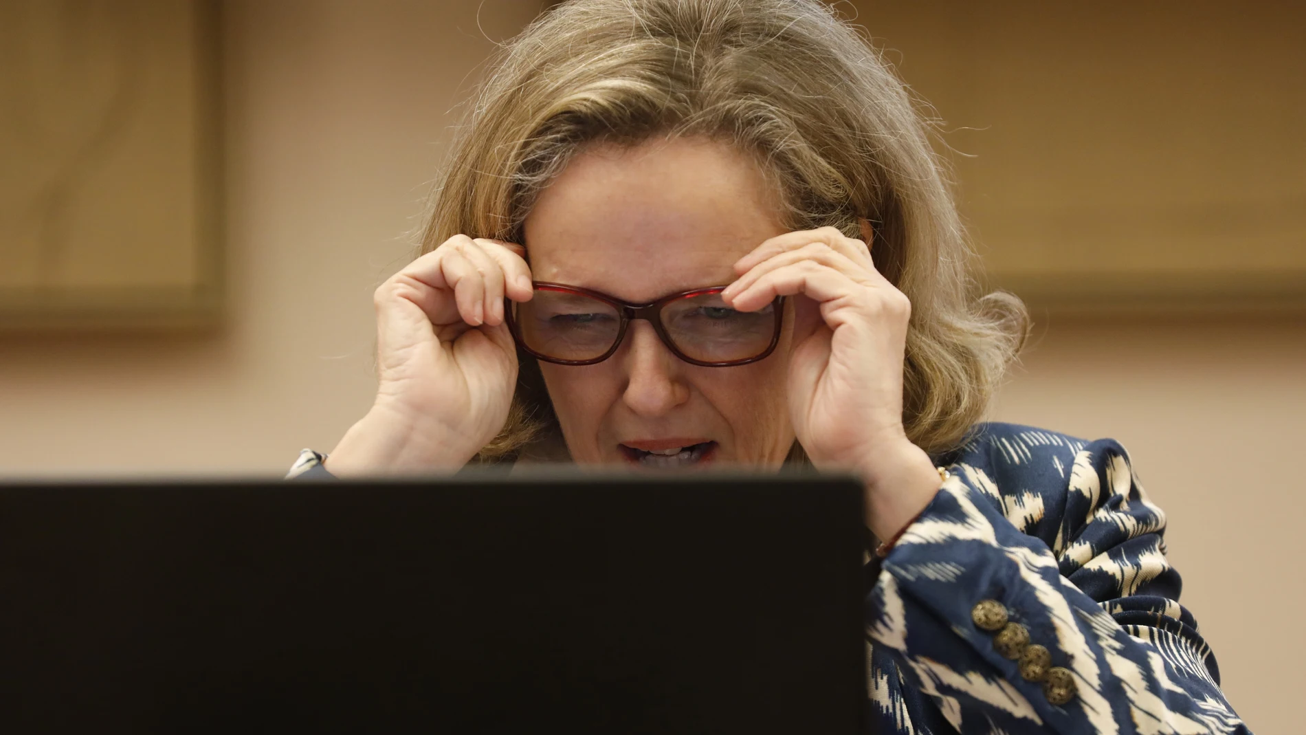 Comparecencia de Nadia Calviño en el Congreso de los Diputados.