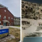 Habitación mohosa en la base naval de Norfolk, la más grande del mundo, en Estados Unidos