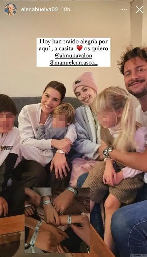 Manuel Carrasco y Almudena Navalón visitan a Elena Huelva