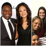 Pelé junto a Marcia, su última mujer, y sus hijos reconocidos
