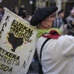 Manifestación convocada en Pamplona por EH Bildu a favor de los presos de ETA con motivo del Aberri Eguna el pasado abril