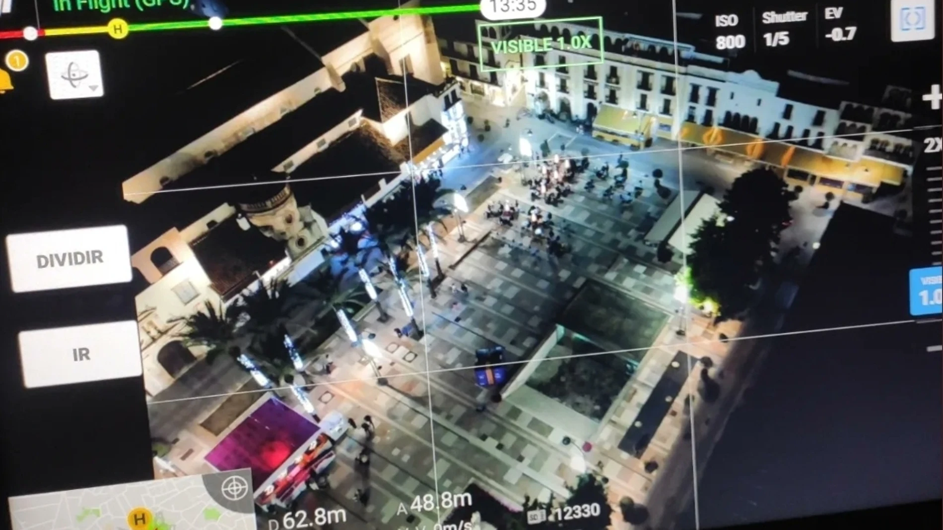 Operativo policial con un dron