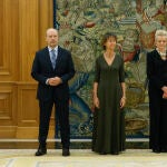 Los cuatro nuevos magistrados del TC -de izda. a dcha, Juan Carlos Campo, Laura Díez, María Jesús Segoviano y César Tolosa- en Zarzuela
