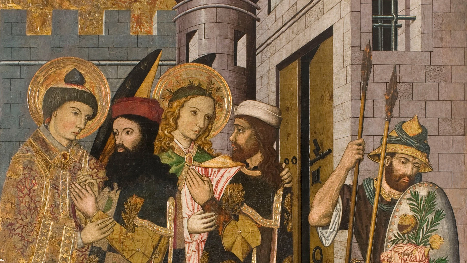 "La liberación de Galcerán de Pinós". Compartimento del retablo de Sant Esteve de Granollers. En el MNAC se conservan trece tablas de este conjunto. Procede del altar mayor de la iglesia parroquial de Sant Esteve de Granollers (Vallès Oriental)