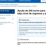 Ayuda de 200 euros para alimentos disponible en la Sede Electrónica de la Agencia Tributaria