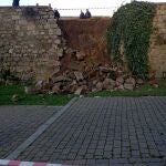 Parte de la muralla desprendida