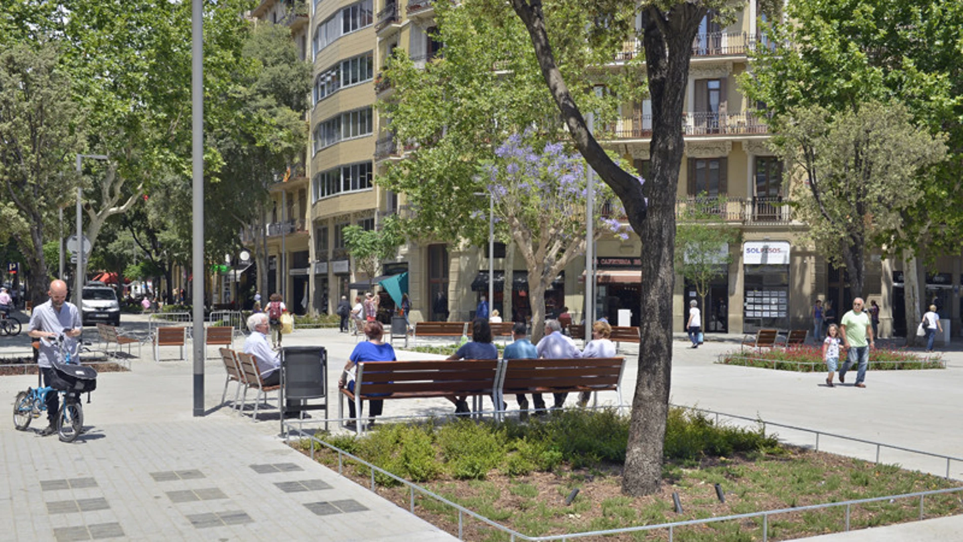 Una de las supermanzanas de Barcelona