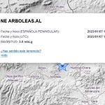 Registrado un terremoto de magnitud 3 con epicentro al noroeste de Arboleas (Almería)