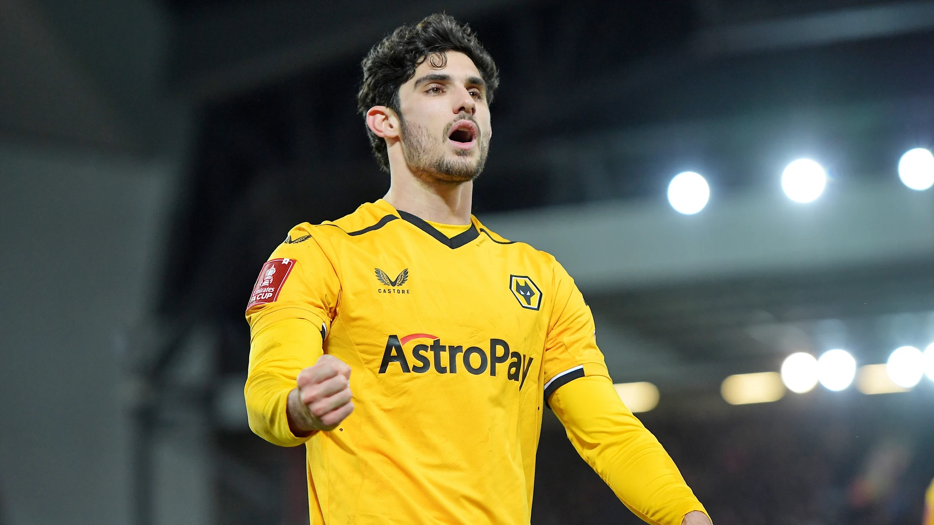 Goncalo Guedes con el Wolverhampton.