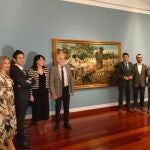 El secretario autonómico de Cultura, Ximo López, el presidente de la Diputación de Alicante, Carlos Mazón, los directores del Mubag de Alicante y Valencia, Jorge Soler y Pablo González y el comisario de la muestra, Francisco Javier Pérez Rojas.EUROPA PRESS09/01/2023
