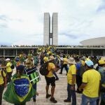 Seguidores de Jair Bolsonaro durante los ataques al Congreso.MARCELO CAMARGO / XINHUA NEWS / CONTACTOPHOTO10/01/2023 ONLY FOR USE IN SPAIN