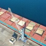 Imagen de descarga de cereal en el Puerto de Cartagena