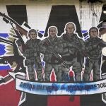 Un mural del grupo de mercenarios rusos Wagner en una calle de Belgrado