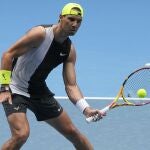 Nadal, en un entrenamiento en la pasada edición del Open de Australia
