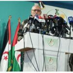 Ghali durante su intervención en el Congreso del Polisario, que se celebra en los campamentos de sste grupo en territorio argelino (Ecsaharaui)