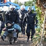 Evacuación de activistas del pueblo minero de Lützerath, en Renania del Norte-Westfalia, Alemania