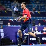 Ian Tarrafeta, en el estreno de España en el Mundial ante Montenegro en el que recibió el golpe que le hará perderse el resto del campeonato