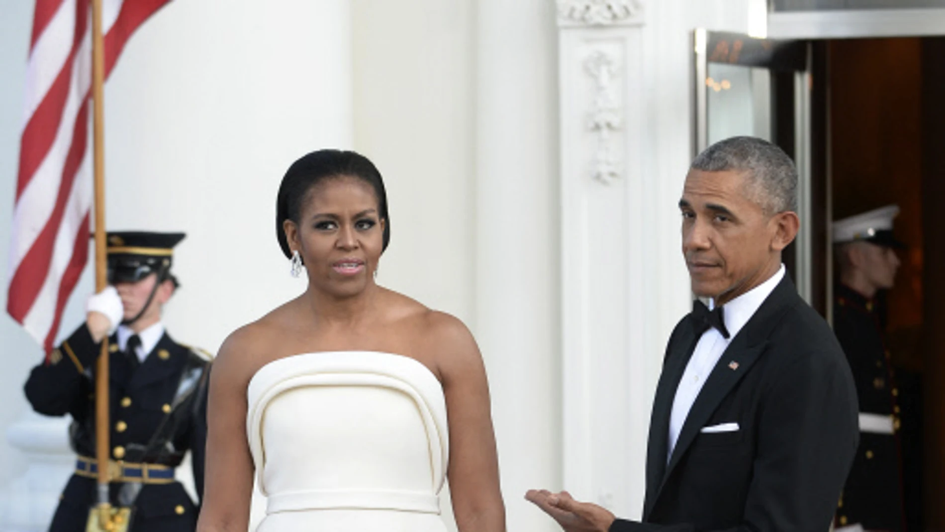Michelle Obama con vestido de Alta Costura para cenar en la Casablanca