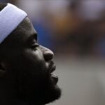 Frances Tiafoe, durante su estreno en el Open de Australia 2023