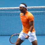 Nadal celebra uno de los puntos ante Draper