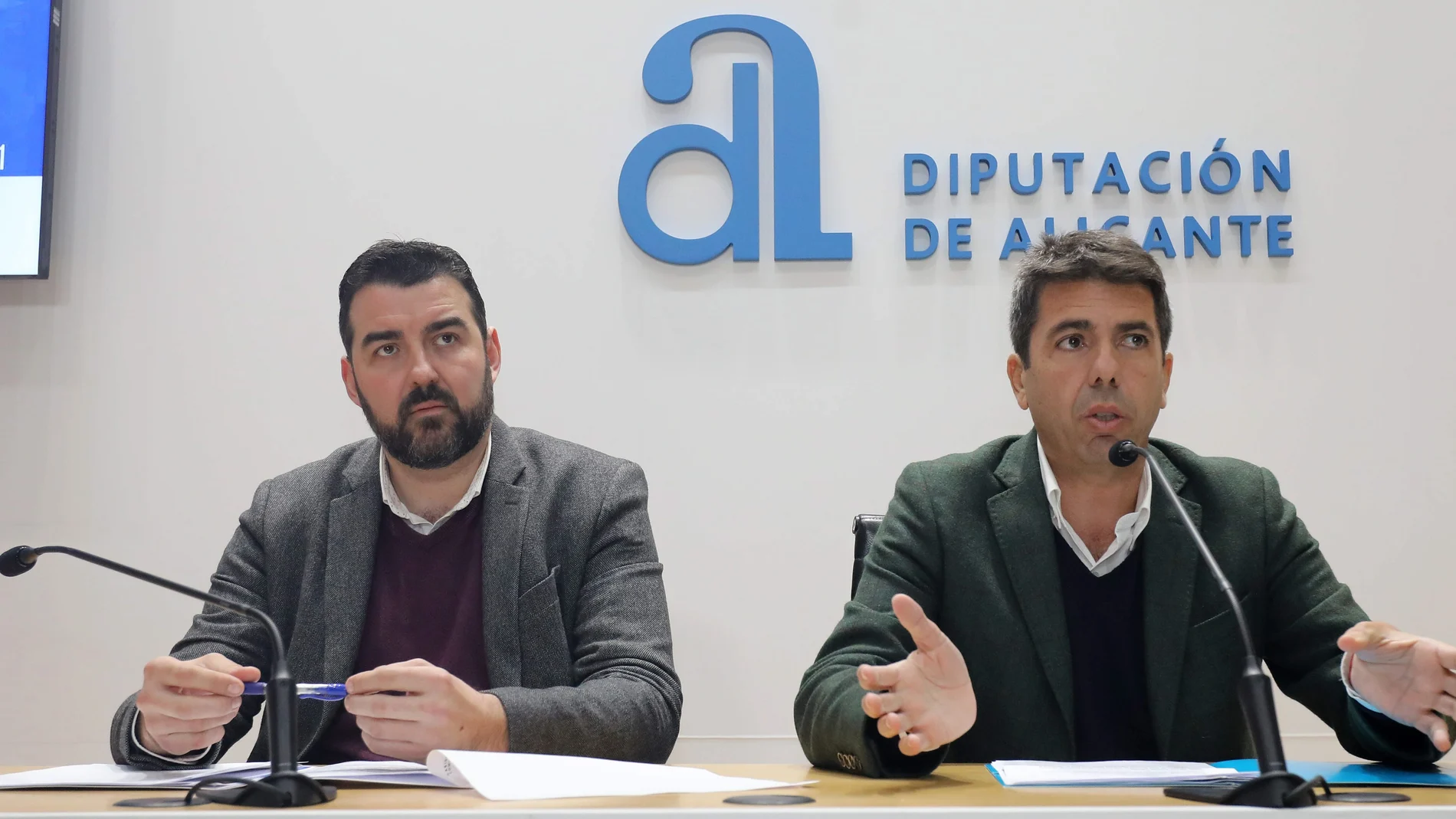 El presidente de la Diputación de Alicante, Carlos Mazón, hoy durante la presentación de la propuesta para Fitur