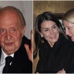 El Rey Juan Carlos I, la Reina Letizia y Marie Chantal en un montaje