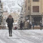Nieve en la capital leonesa