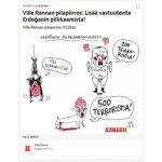 Caricaturas de Erdogan publicadas este martes por el diario finlandés “Illtalehti”