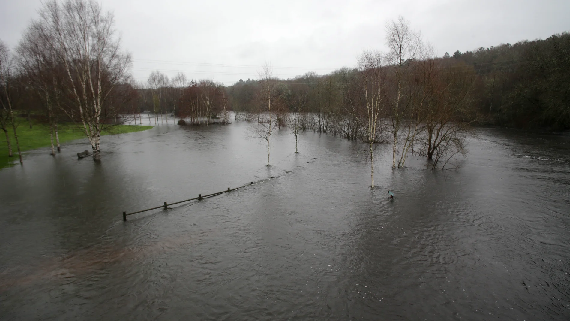 Imange de archivo de inundaciones por el desbordamiento de un río en la comarca de A Terra Chá (Lugo).