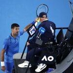 Novak Djokovic, muy enfadado en el Open de Australia
