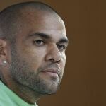Dani Alves durante una rueda de prensa