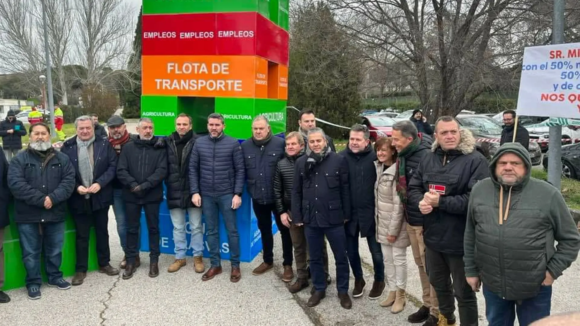 El secretario General de ASAJA Murcia, Alfonso Gálvez Caravaca, en la protesta de este martes frente a Moncloa