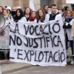 Imagen de archivo de un manifestación de enfermeras y auxiliares de enfermería en Barcelona