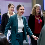 La secretaria de Estado de Igualdad, Ángela Rodríguez 'Pam'; la ministra de Igualdad, Irene Montero, y la delegada del Gobierno contra la violencia de género, Victoria Rosell, ayer en el Ministerio