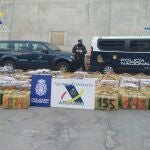 Droga incautada procedente de un barco interceptado en aguas de Canarias