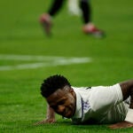Vinicius, tras recibir una falta