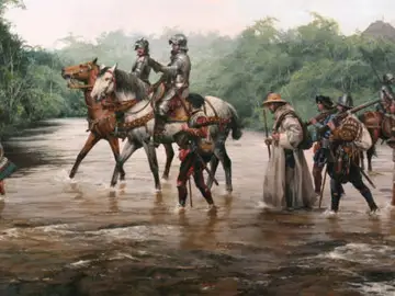 «La entrada de Hernán Cortés en México», obra de Augusto Ferrer Dalmau «La entrada de Hernán Cortés en México», obra de Augusto Ferrer Dalmau