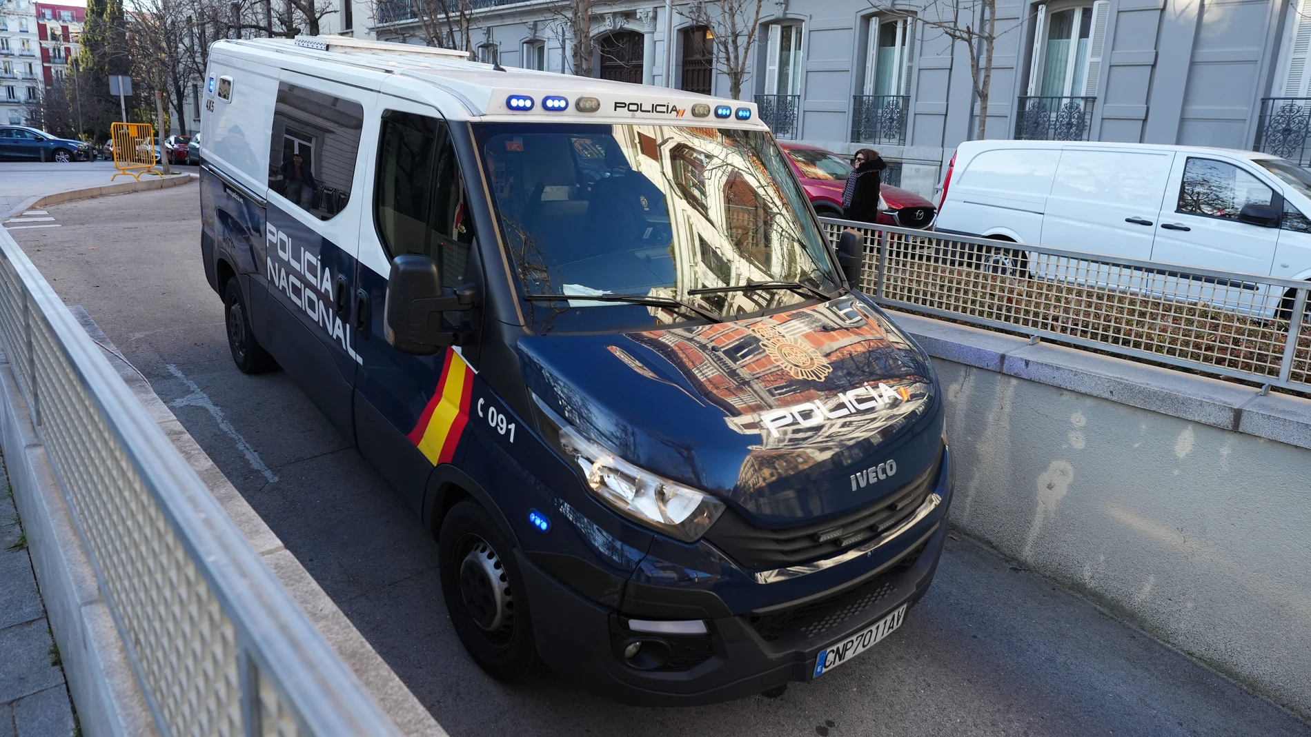 Un furgón de la Policía Nacional