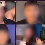 Momento en el que la mujer recibe la bofetada