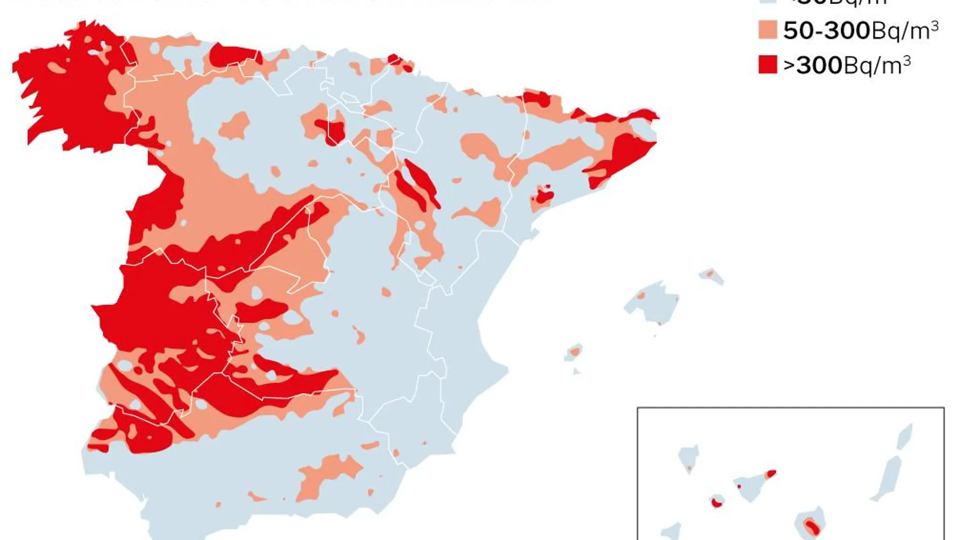 Zonas de riesgo de radón